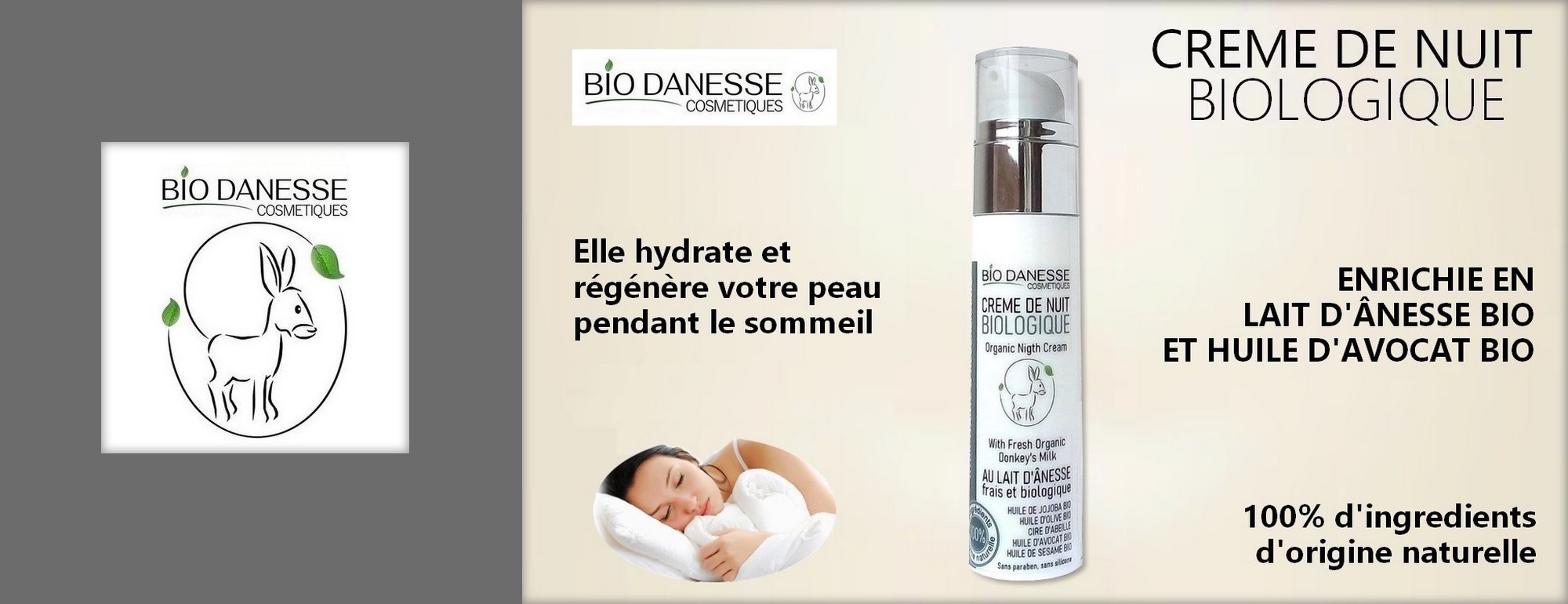 Découvrez notre crème de nuit biologique au lait d'ânesse >>>
