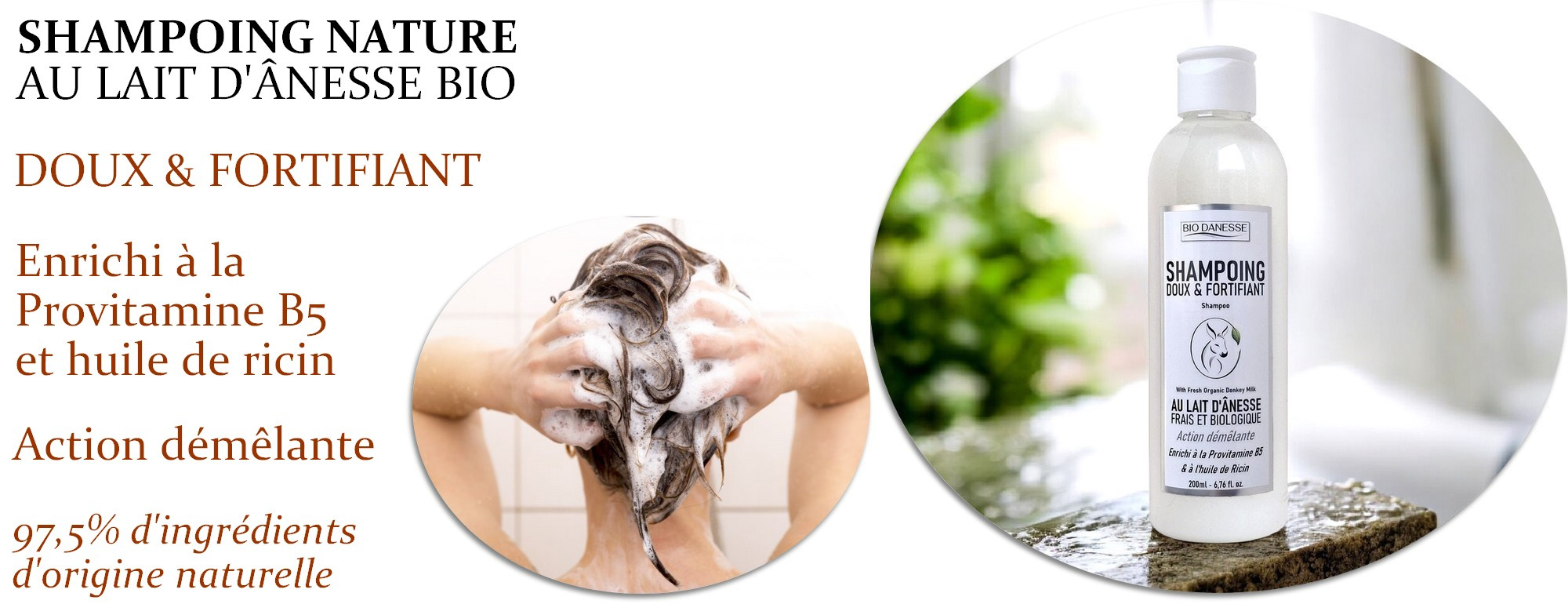 Shampoing au lait d'ânesse bio >>>