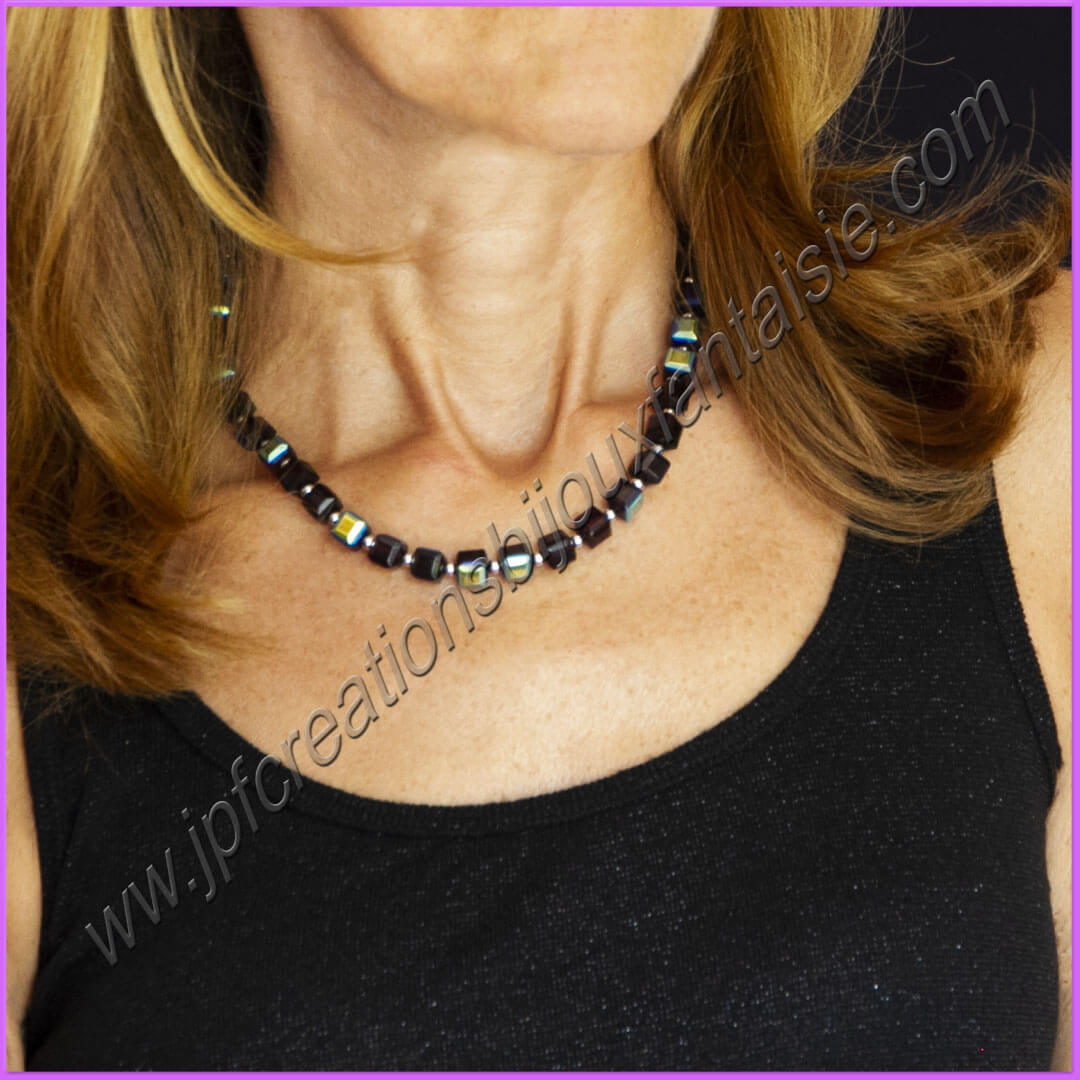 Collier perles bois - COL1326 - Colliers/Perles fantaisie -  jpfcreationsbijouxfantaisie