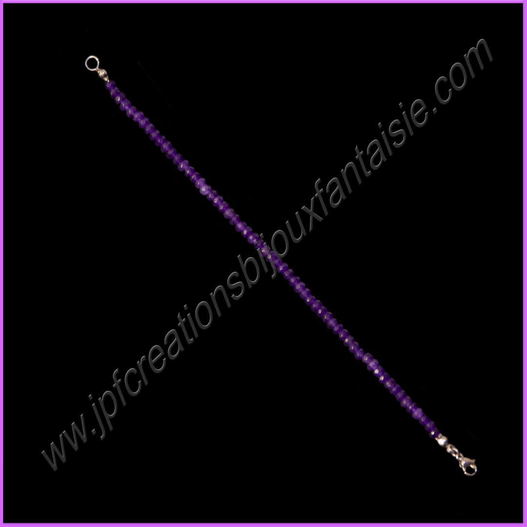 Bracelet cristal de roche violet