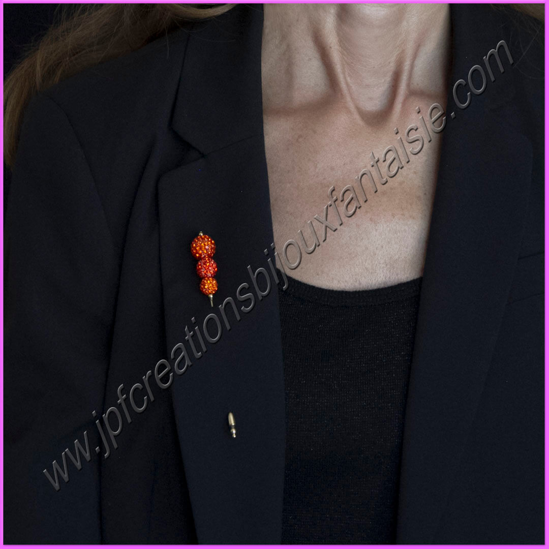 Broche strass orange