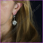 Boucles d'oreilles ethnique gris et strass