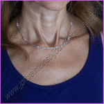 Collier quartz rose et acier inoxydable