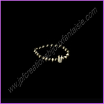 Bracelet acier inoxydable argenté, obsidienne noire et perle couronne strassée noir