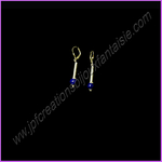 Boucles doreilles argent, perles lapis lazuli et dormeuses argent