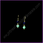 Boucles doreilles argent 925, lapis lazuli et turquoise