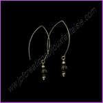 Boucles doreilles obsidienne noire et crochets doreilles fil en acier inoxydable