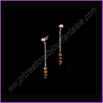 Boucles doreilles clou pendantes oeil du tigre