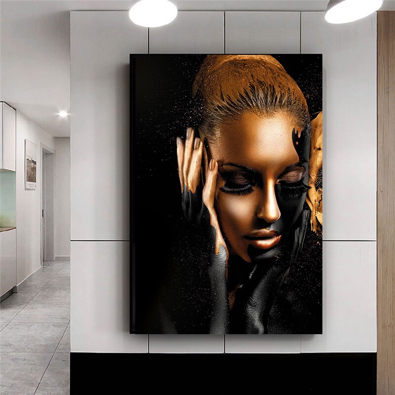 Tableau Art photo de femme blonde OR 60x90cm