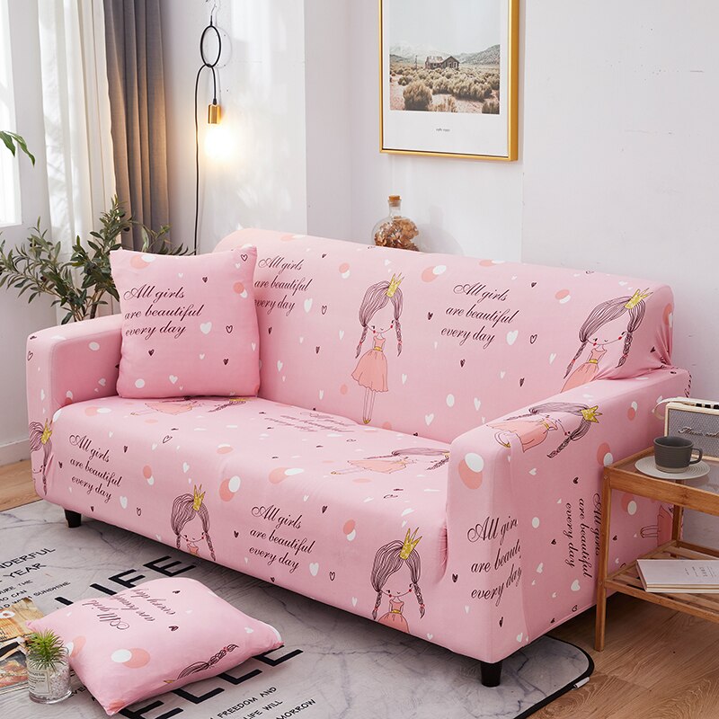 Housse de canapé rose princesse