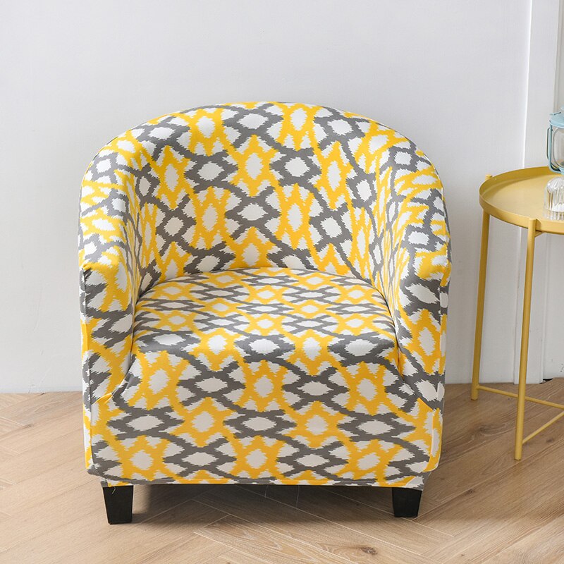 Housse de fauteuil extensible jaune et grise  DailyHouseChic