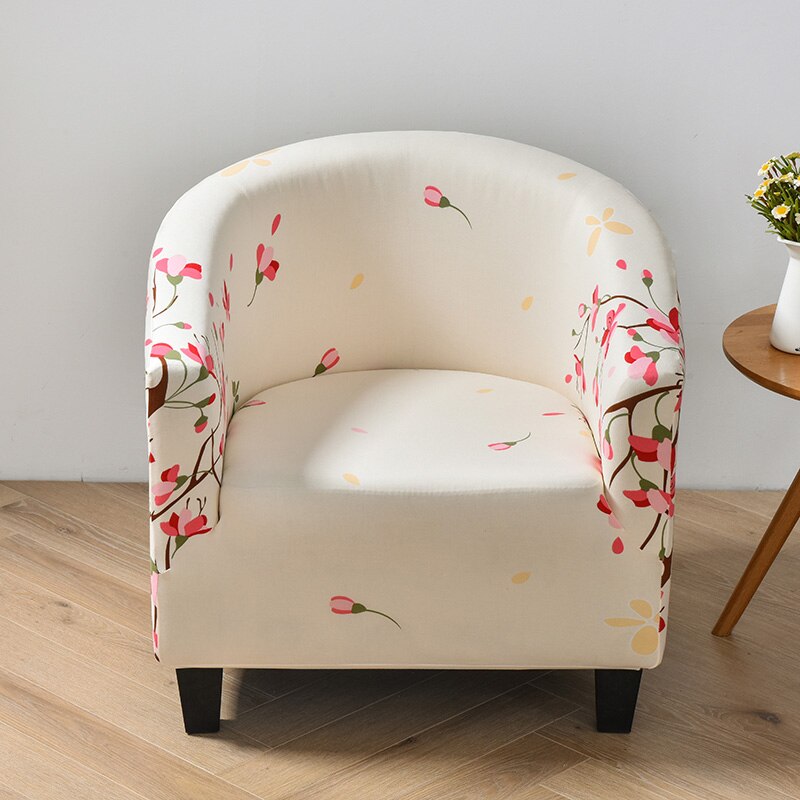 Housse de fauteuil extensible floral beige