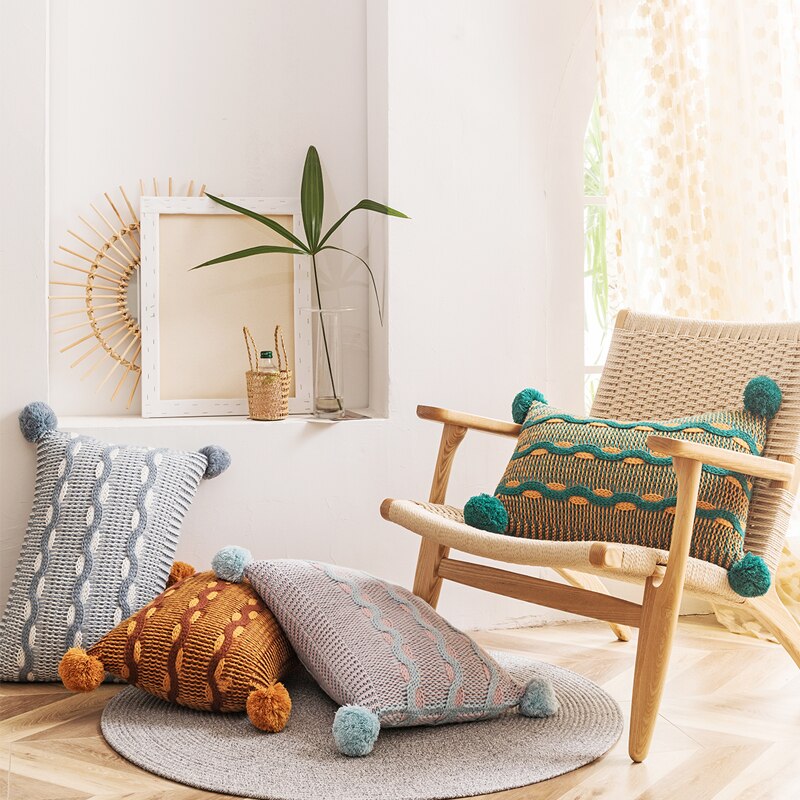 30x50cm-Cushion-Cover-Pink-Green-Yellow-Blue-Coffee-Pompom-Ball-Soft-Home-Decoration-Pillow-Cover-for