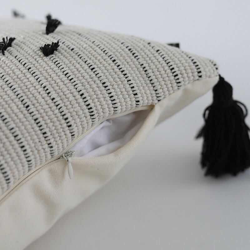 White-Black-Geometric-cushion-cover-Tassels-pillow-cover-Woven-for-Home-decoration-Sofa-Bed-45x45cm-30x50cm