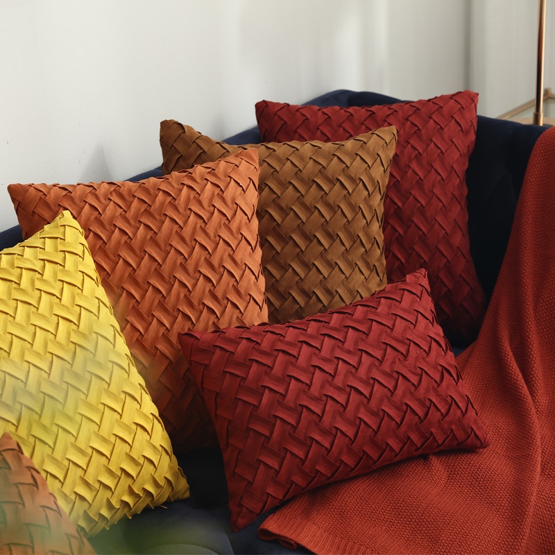 housse de coussin en faux daim tiss taie d oreiller douce motifs d coratifs pour la