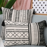 Vintage-Black-Cushion-Cover-Cotton-Pillow-Cover-45x45cm-30x50cm-With-Tassles-for-home-decoration-Living-Room