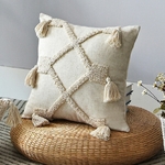 Linen-cushion-cover-45x45cm-30x50cm-pillow-cover-Beige-Boho-Style-Tassles-for-Home-decoration-Netural-Living