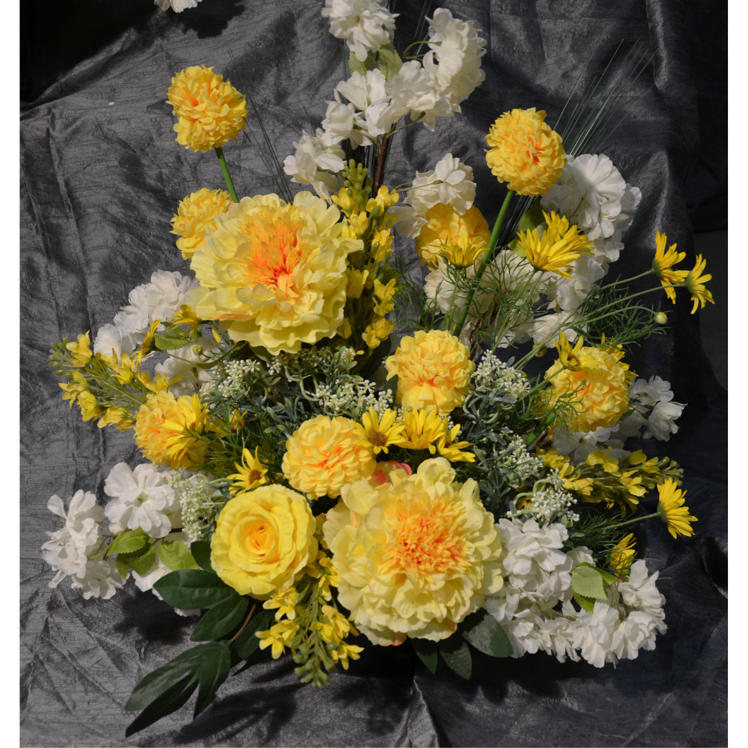 coupe façade 1 pivoine jaune