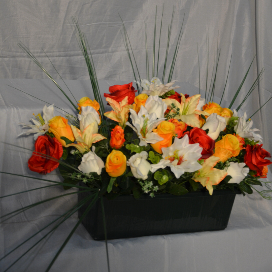 jardinière coussin Rose rouge et Orange