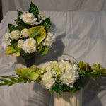 mini série Rose blanche et Anthurium vert
