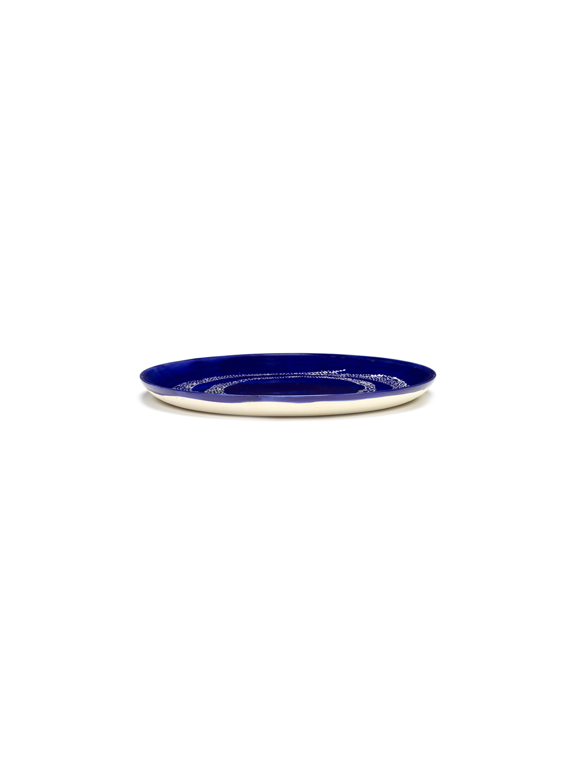 assiette feast L lapis lazuli swirl pois blancs 26,5x26,5x2 B8921006I (2)