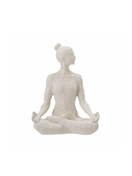 ADALINA figurine déco en polyrésine blanc 18x24x15cm