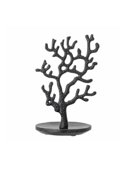 Arbre à bijoux en aluminium noir HEZA 15,5x28x15x25 cm