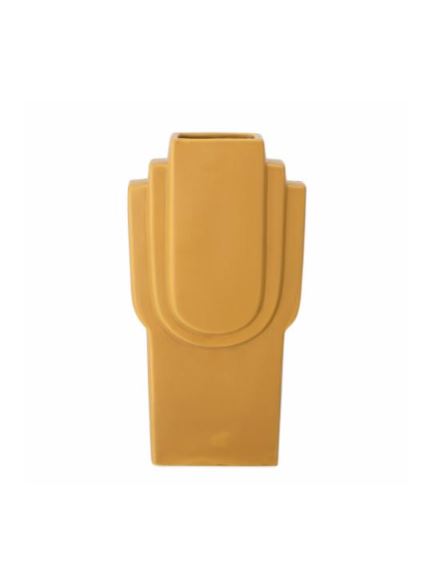vase en grès jaune ATA 16,5x30,5x7,5 cm