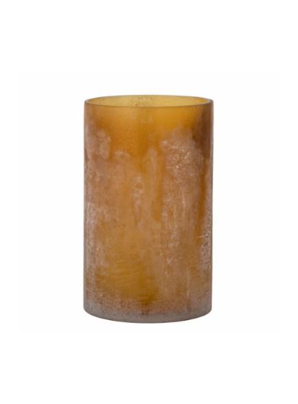 Photophore en verre marron - MACHA - D12,5 H21 cm