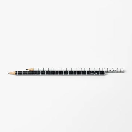 duo de crayons à grille noir et blanc CINQ POINTS 1