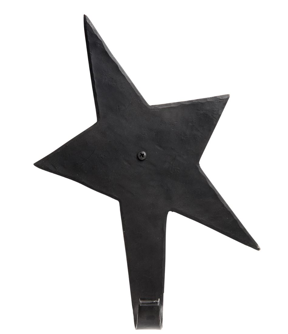 patère étoile acier noir 28 cm caravane