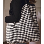 sac pied de poule en khalife de coton - 50x14x40 cm - caravane (2)