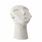 tête sculpture en ciment blanc (2)