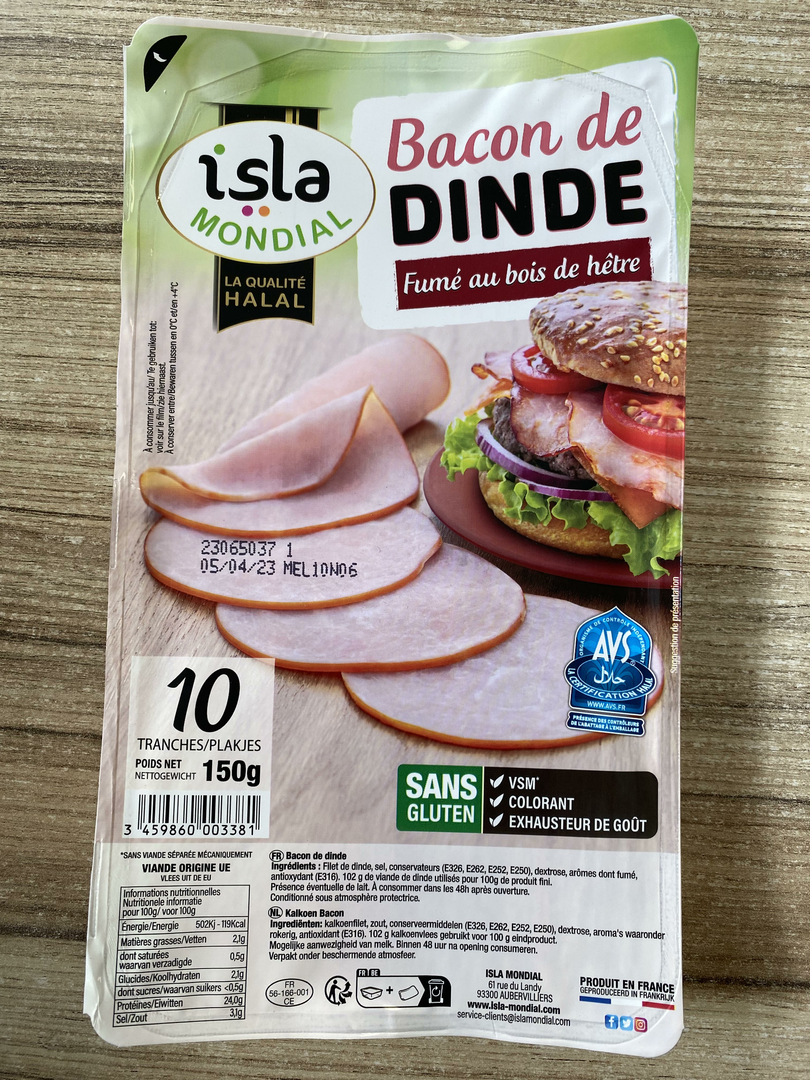 Bacon de dinde Charcuterie DômeHalal