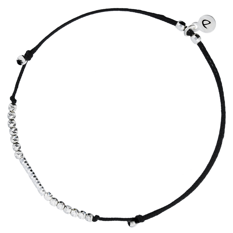 BRACELET CORDON NOIR PERLES SCINTILLANTES