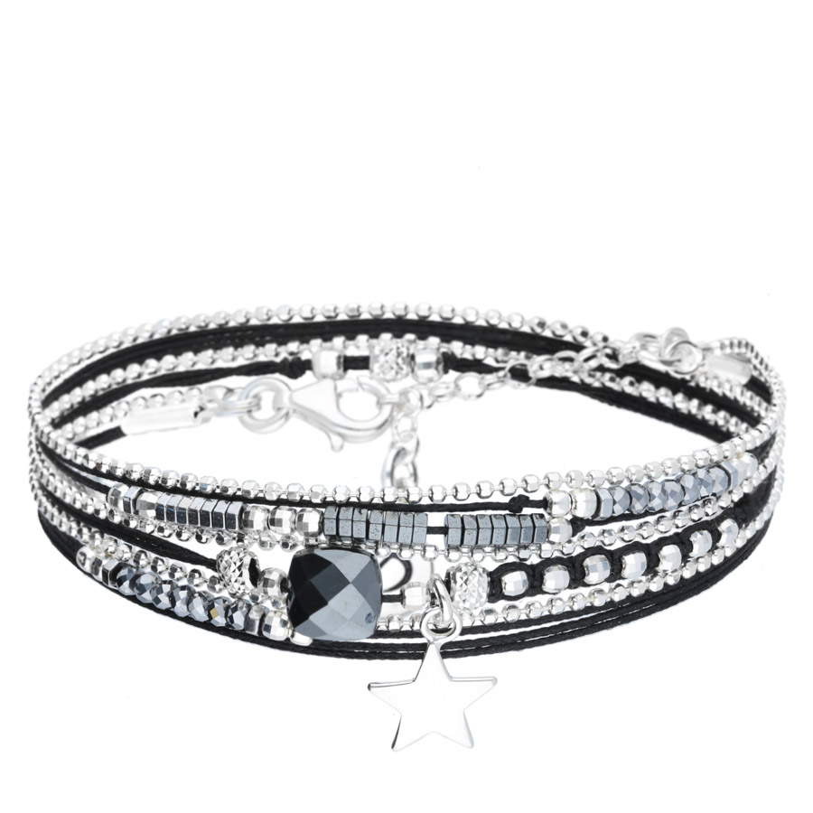 BRACELET VIRTUOSE ETOILE NOIR