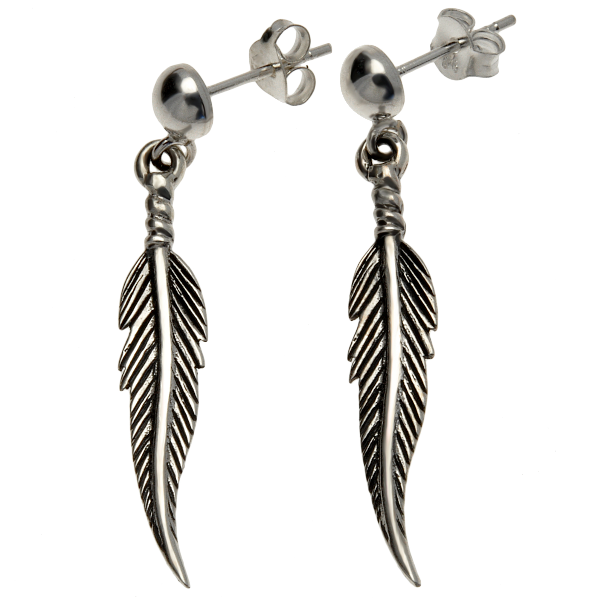 Boucles d\'Oreilles Plume en Argent 925