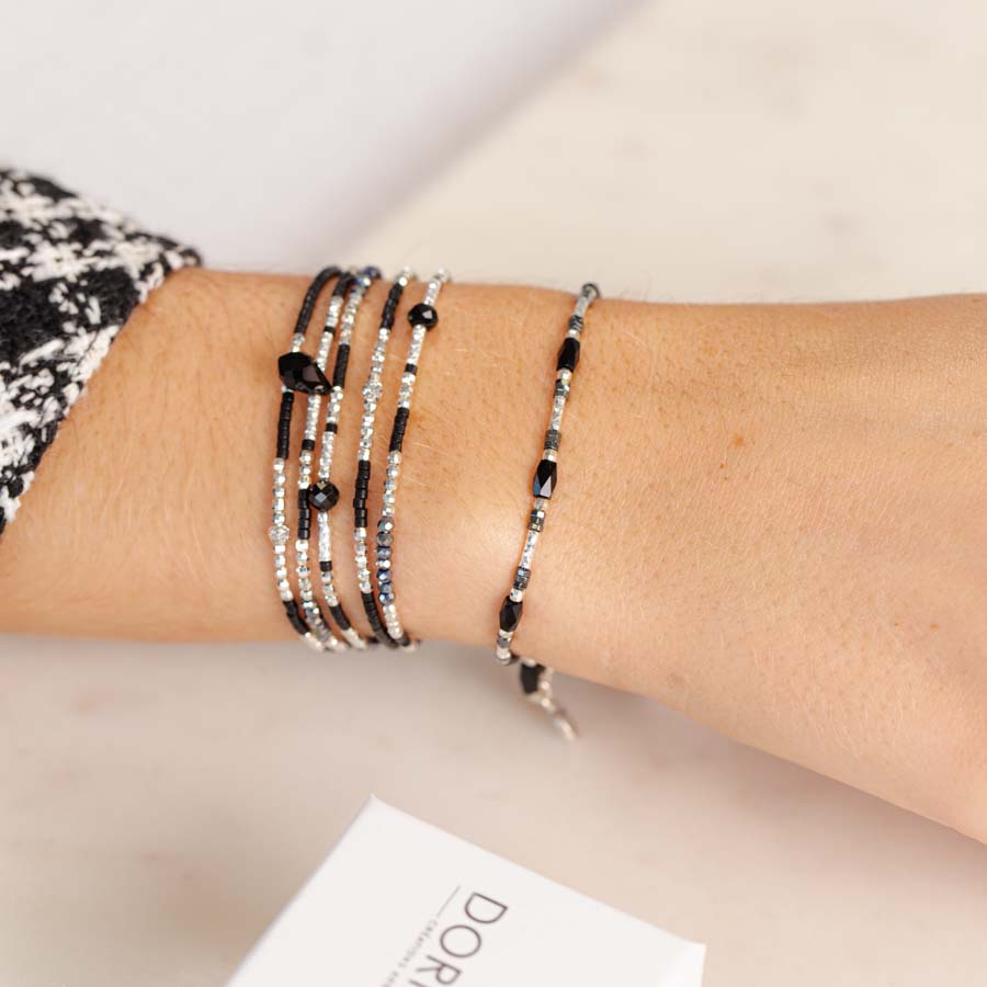 BRACELET DUBLIN NOIR 5 RANGS BRACELETS ARGENT 925/Bracelets Argent