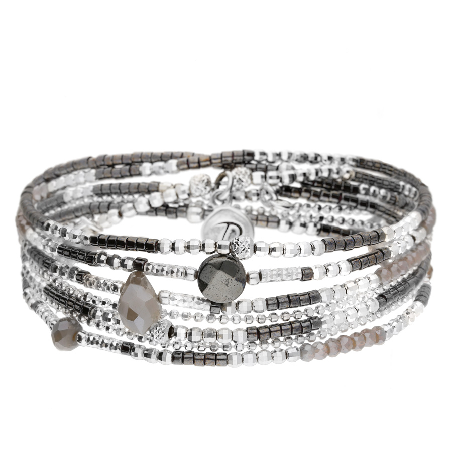 BRACELET DUBLIN CHAINE GRIS 5 RANGS