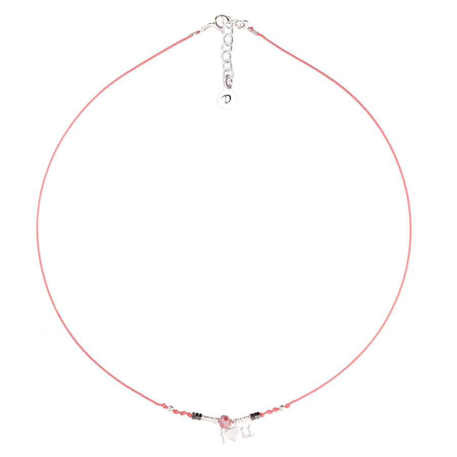 COLLIER CORDON ROUGE I LOVE YOU