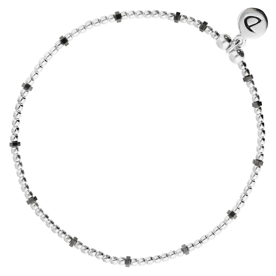 BRACELET ELASTIQUE GRAIN DE FOLIE NOIR HEMATITE