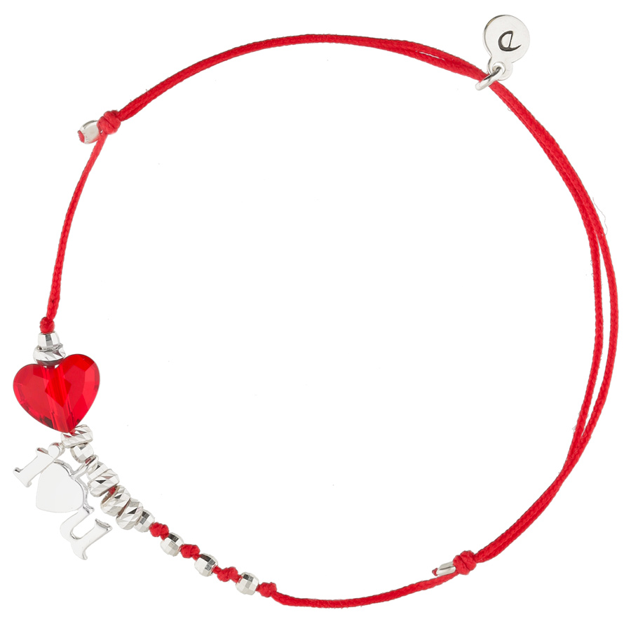 BRACELET COEUR I LOVE YOU ROUGE