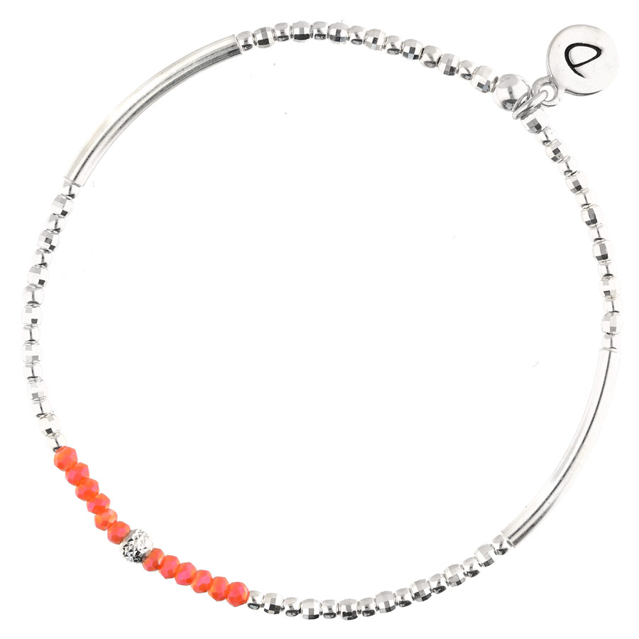 BRACELET ÉLASTIQUE SILVER FLIRTING CORAIL