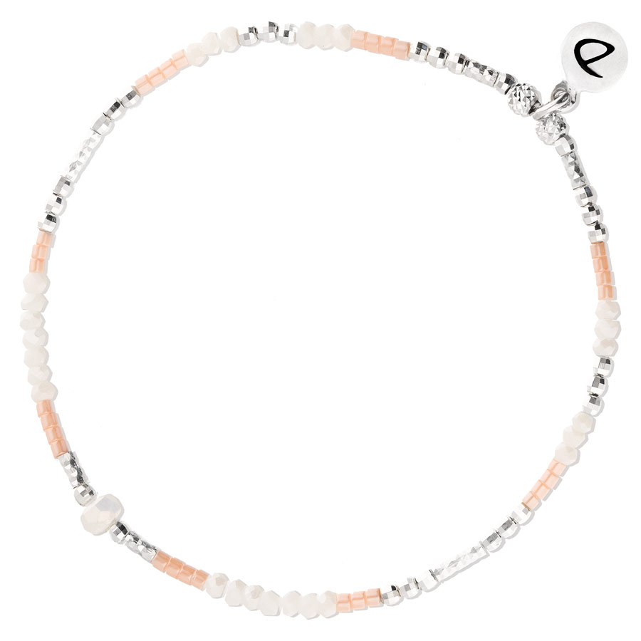 BR8636-1TOPRC - bracelet élastique perles roses et blanches