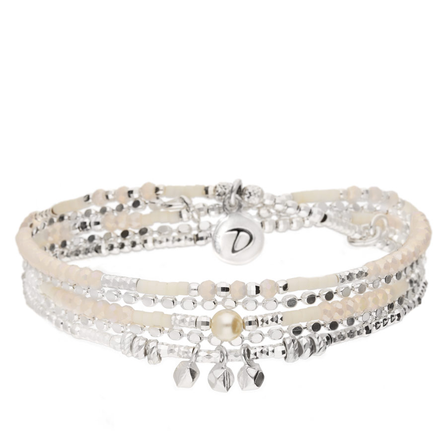 BRACELET KALLITHEA TRIPLE RANGS NACRE