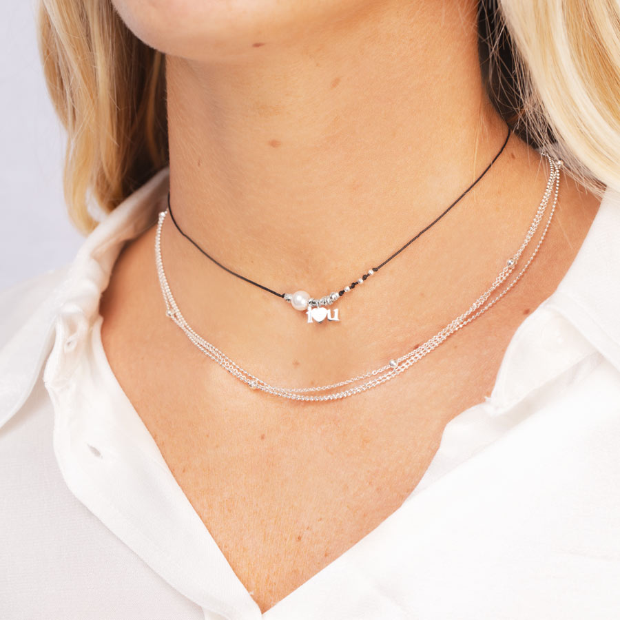 co8257NONO-co7953-38-collier cordon noir I love you et collier triple rangs