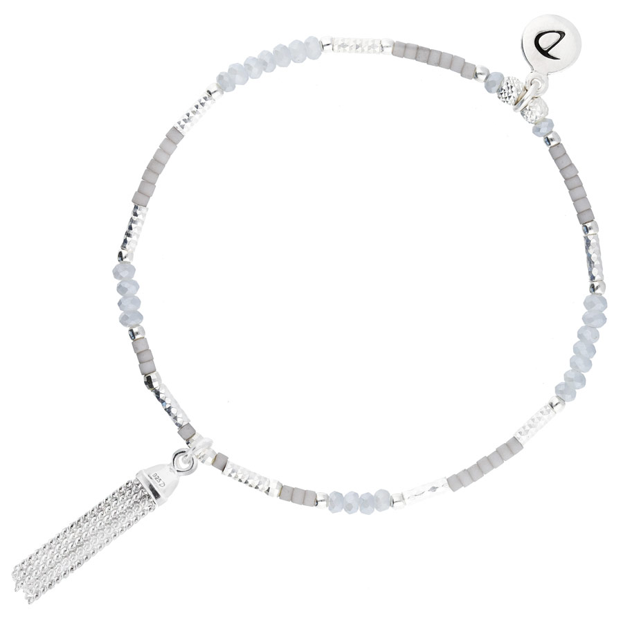BR8625GCGCM - bracelet élastique pendentif pompon en argent