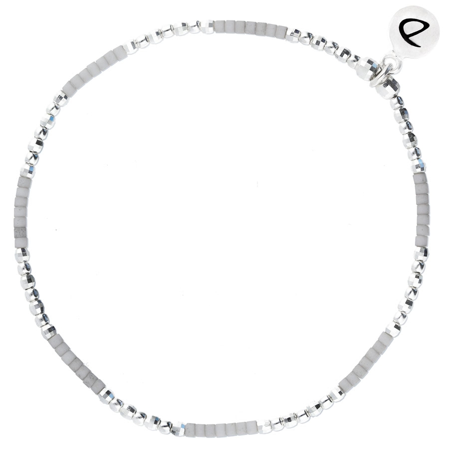BR7441GCM - bracelet élastique en argent et perles grises