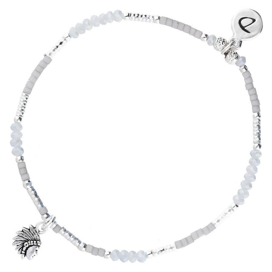 BRACELET ELASTIQUE INDIA GRIS CLAIR