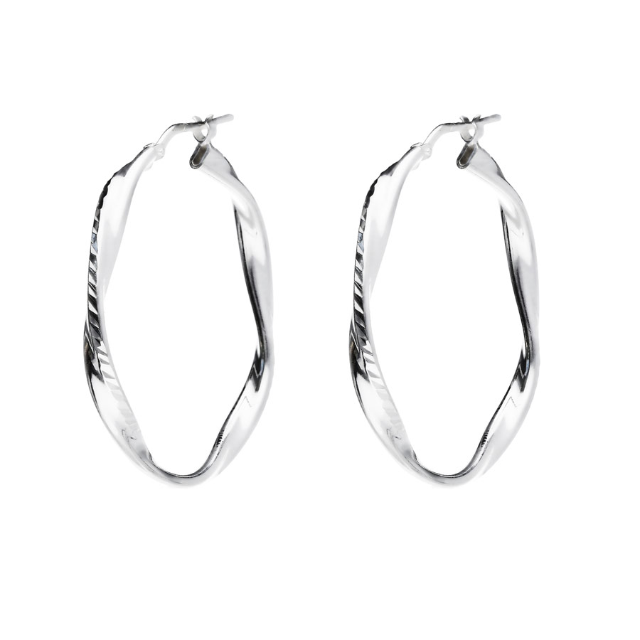 Boucles d'oreilles femme anneau argent 925 et zircons – FORYOUJEWELS